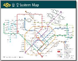 Singapore MRT & LRT train / rail map
